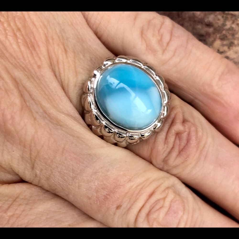 Pangea Mines Larimar Ring. Size 8, MSRP $279.99